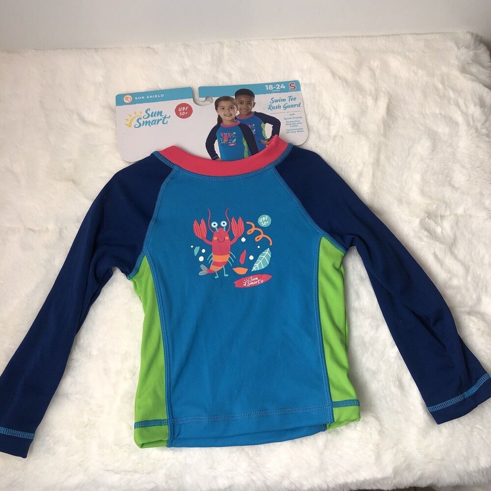 Toddler Rash Guard Small 18-24month Swim Tee Sun Smart UPF 50 Quick Dry